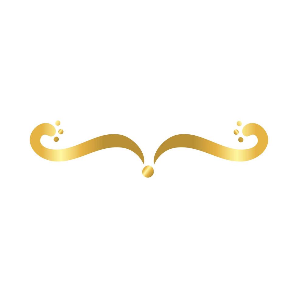 elegant border frame decoration golden gradient style icon vector