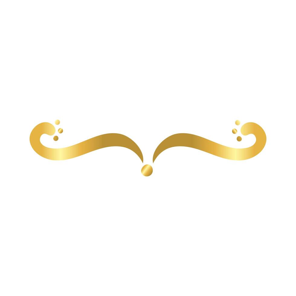 elegant border frame decoration golden gradient style icon vector