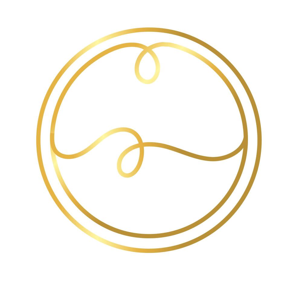 circular frame decoration golden gradient style icon vector