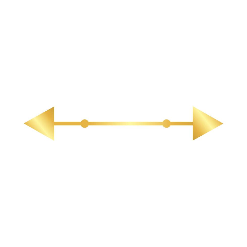 elegant arrow frame decoration golden gradient style icon vector