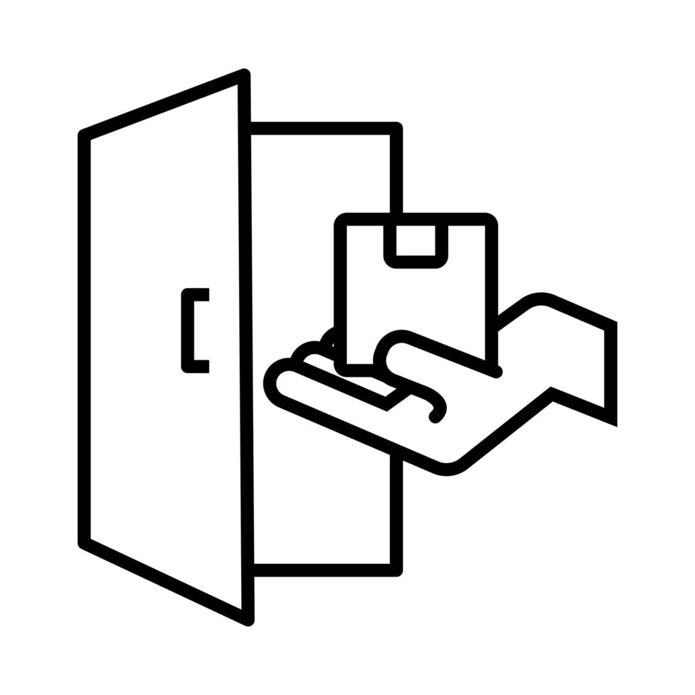 caja de elevación manual en estilo de línea de puerta de casa vector