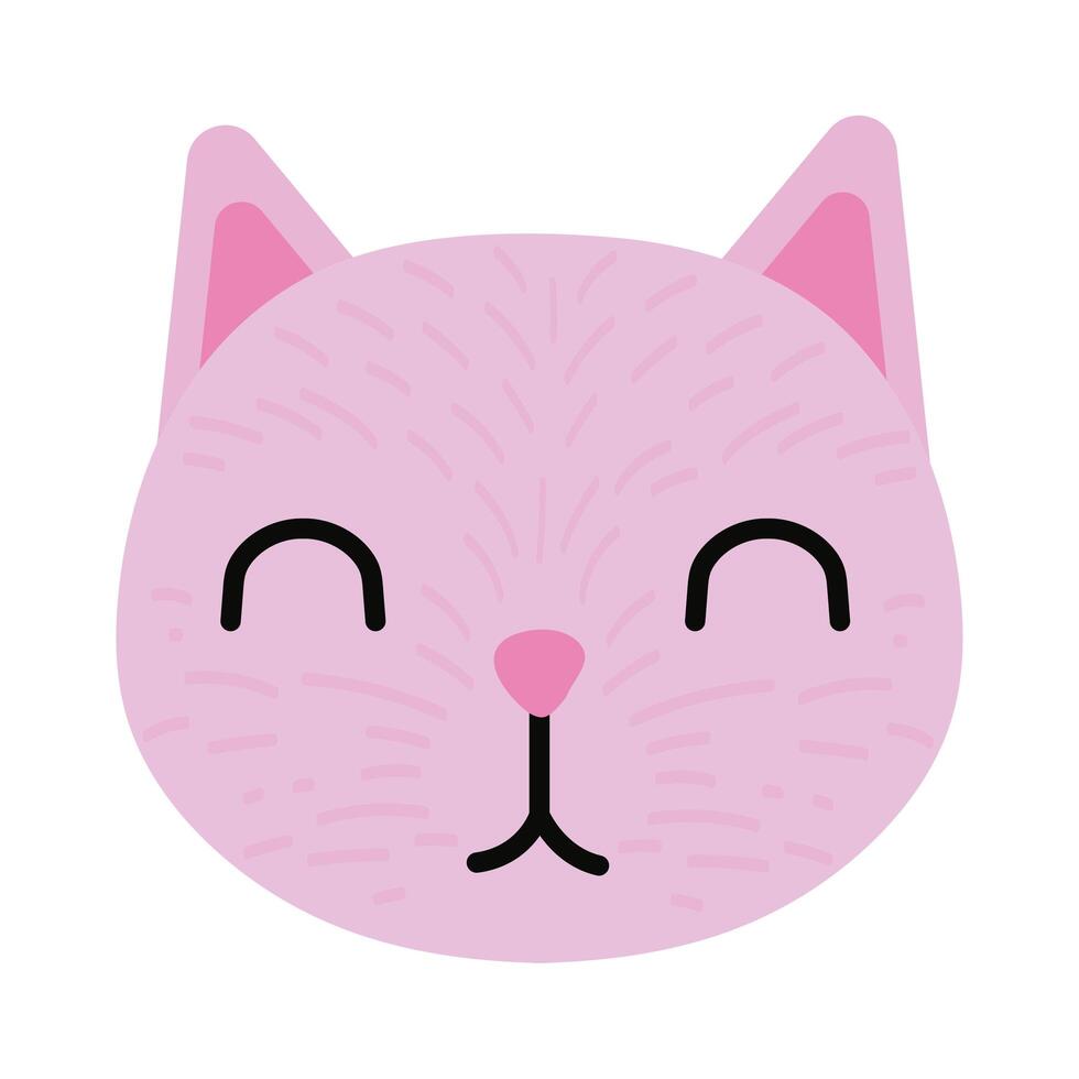 cute little cat mascot flat style icon vector