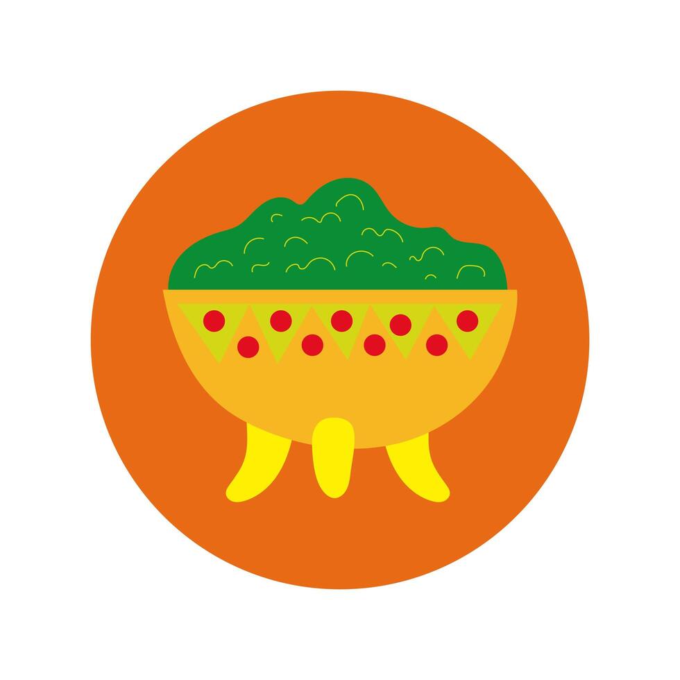 fresh guacamole sauce block and flat style icon vector