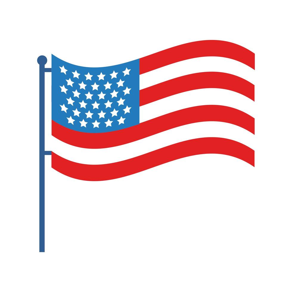 icono de estilo plano de la bandera de Estados Unidos vector