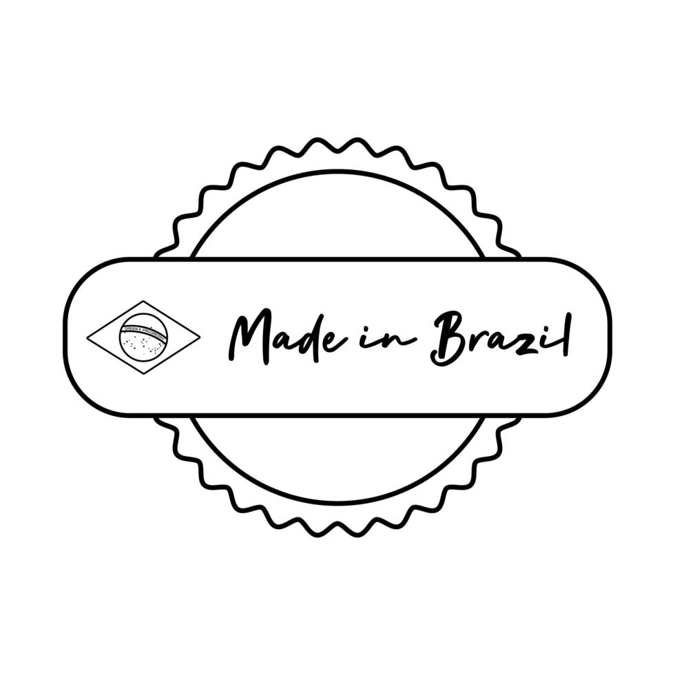 hecho en brasil banner con sello de sello vector