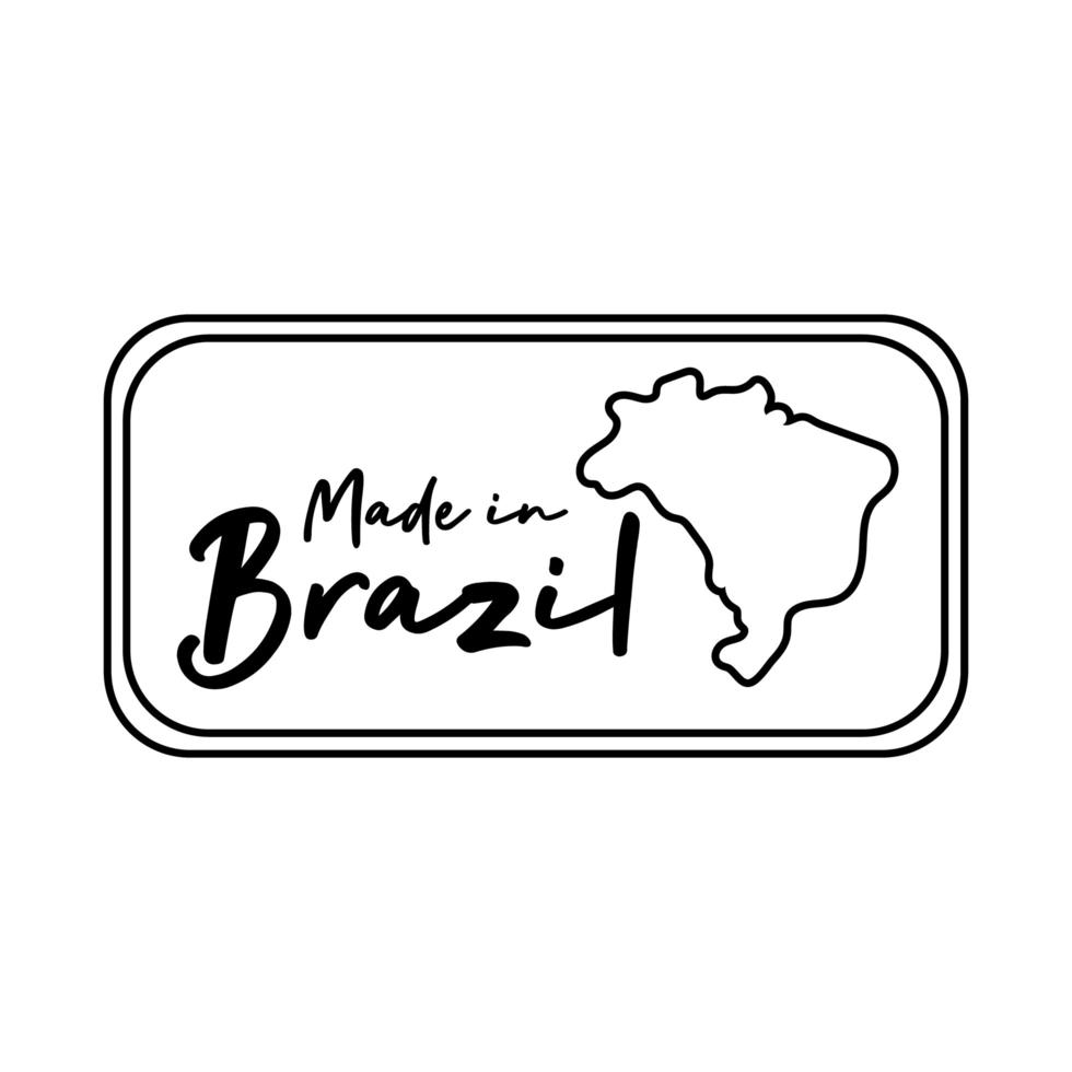 hecho en brasil banner con mapa vector
