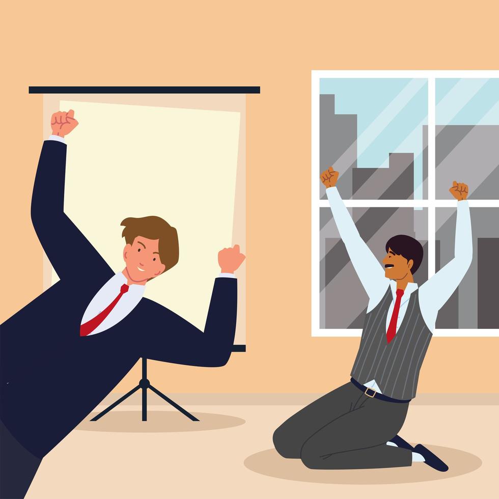 character businessmen happy vector