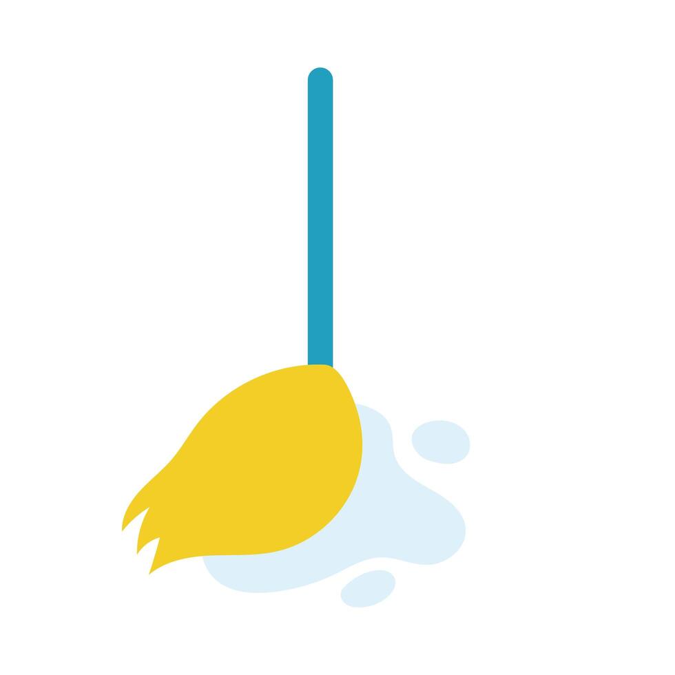 floor mop flat style icon vector