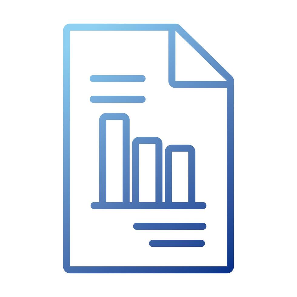 paper document with statistics bars gradient style icon vector