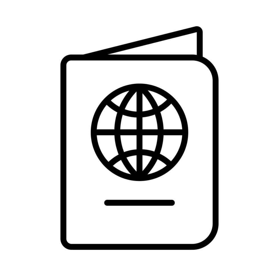 icono de estilo de línea de documento de pasaporte vector