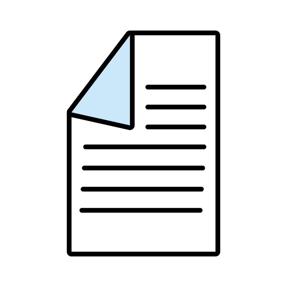 paper document line and fill style icon vector