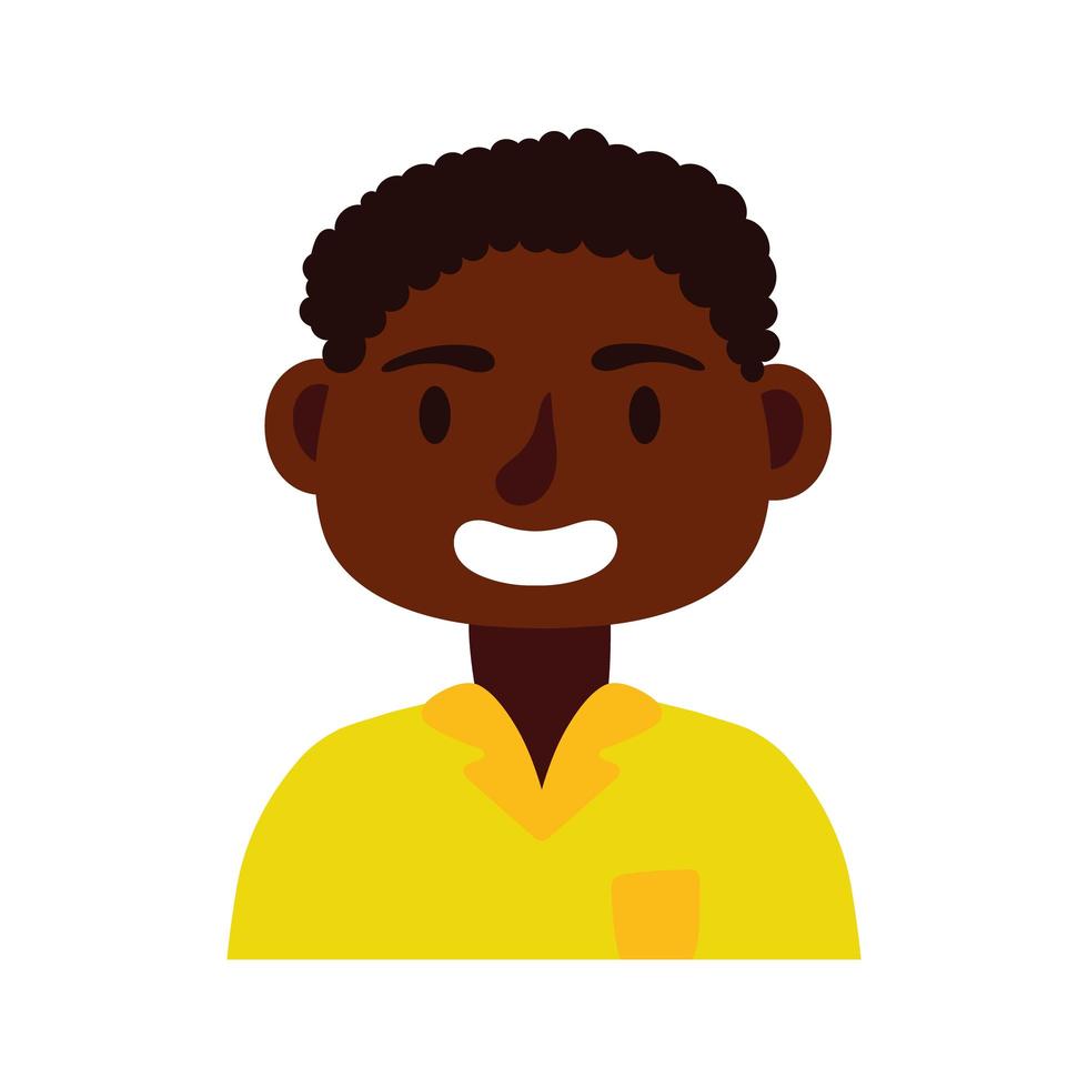 young afro man avatar character icon vector