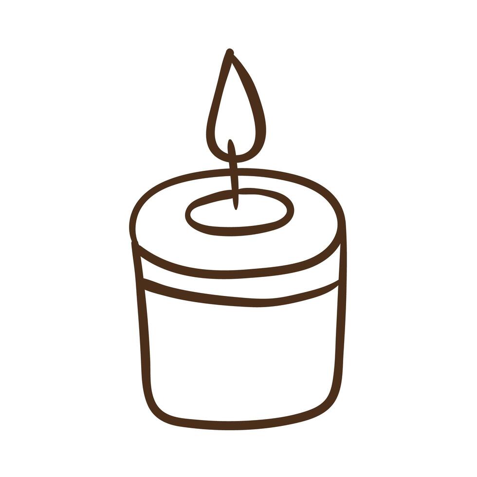 thick candle line style icon vector