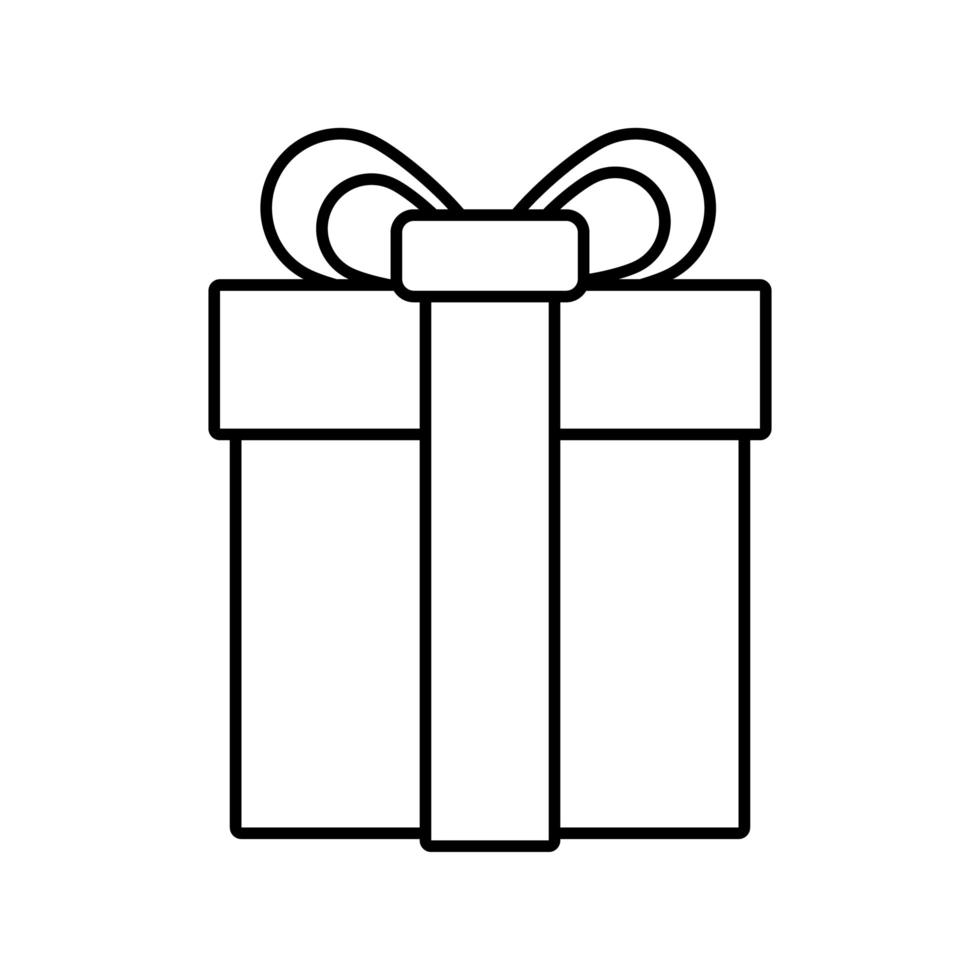 icono de estilo de línea de regalo de feliz navidad feliz vector