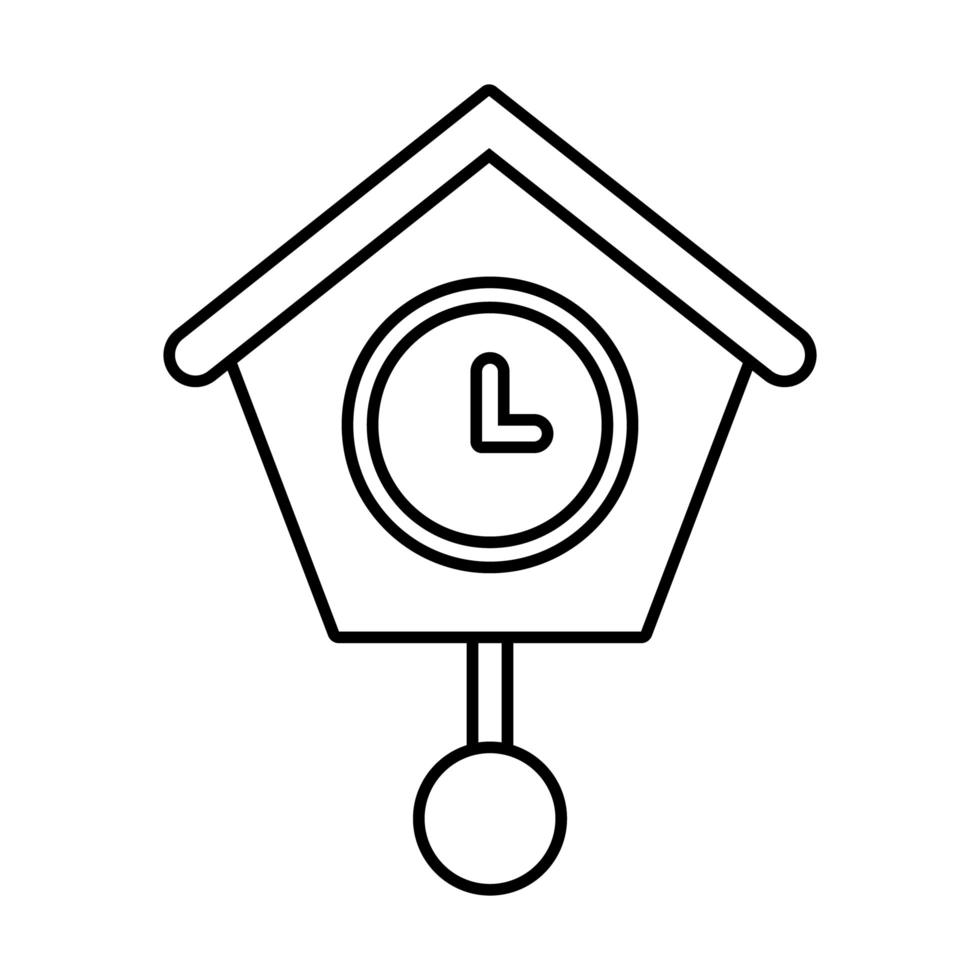 icono de estilo de línea de reloj de feliz navidad feliz vector