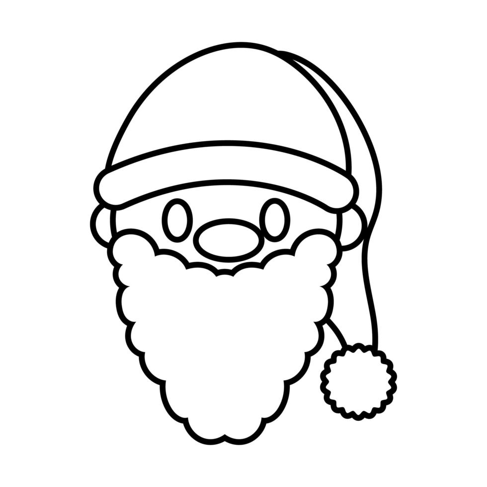 feliz navidad santa claus icono de estilo de línea vector