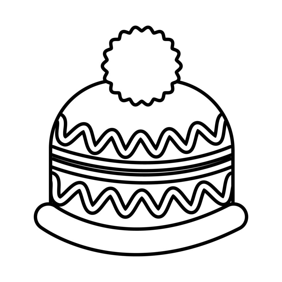 icono de estilo de línea de sombrero de feliz navidad feliz vector