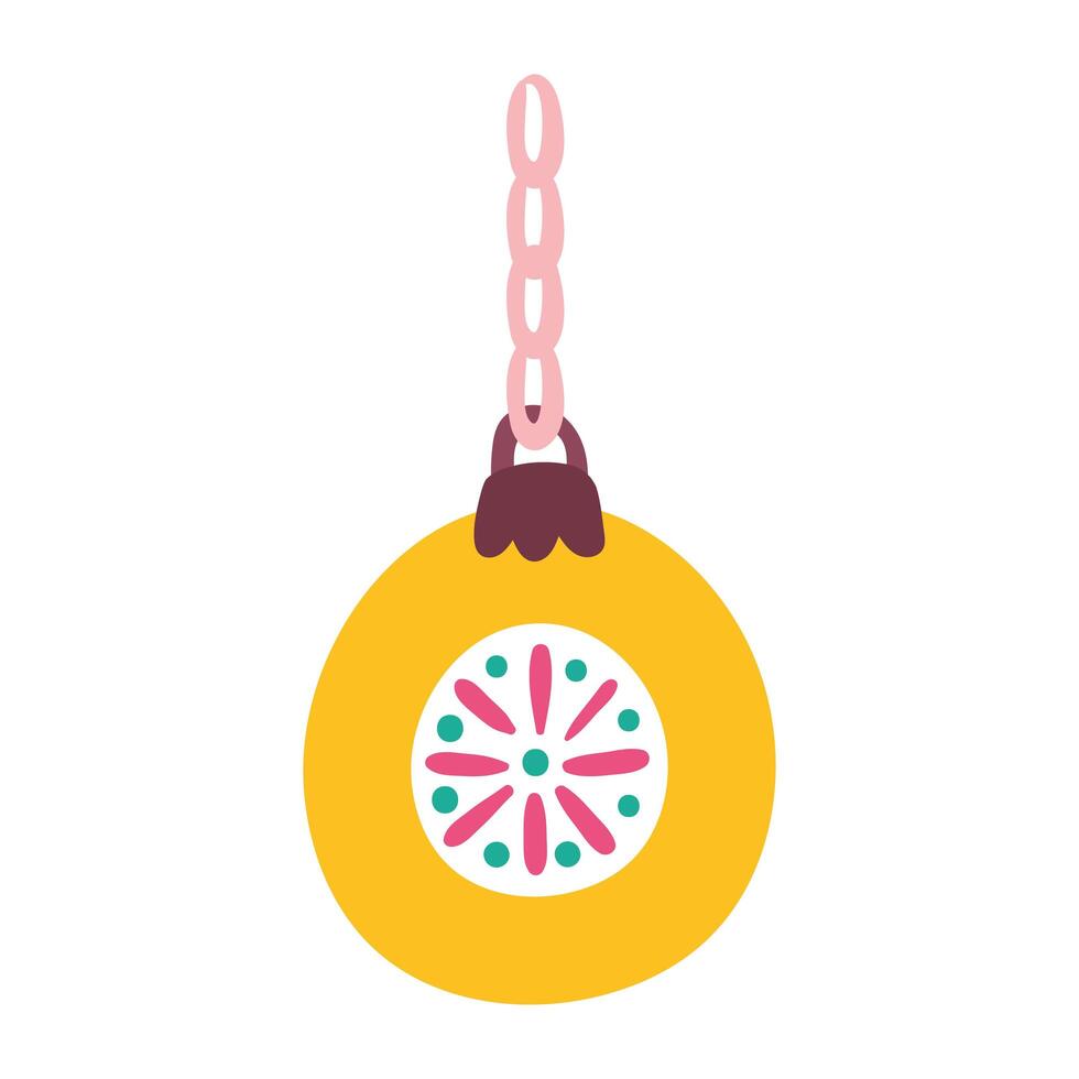 cute ball of christmas decoration vector