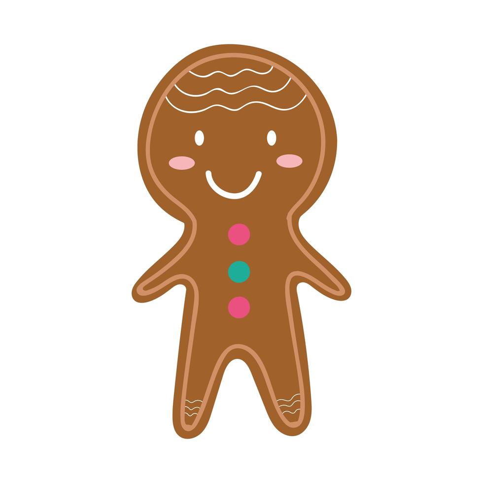 cute ginger man cookie christmas isolated icon vector