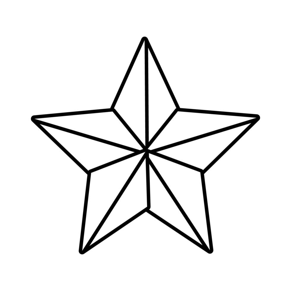 happy merry christmas golden star line style icon vector