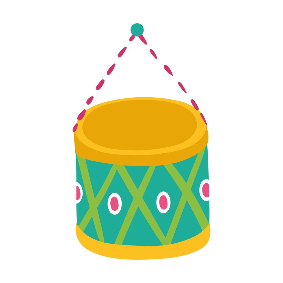 cute drum instrument musical isolated icon vector