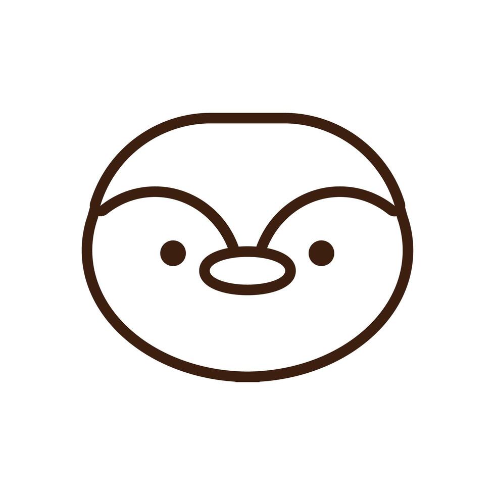 cute little penguin kawaii animal line style vector