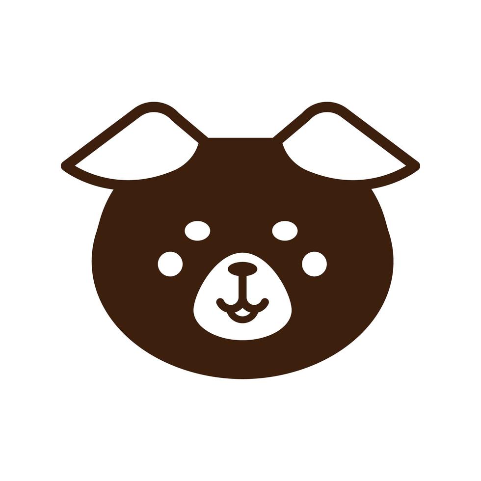 lindo oso kawaii estilo de línea animal vector