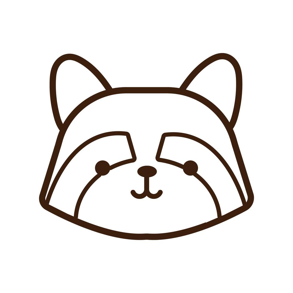 lindo, pequeño, kawaii, zorro, animal, línea, estilo vector