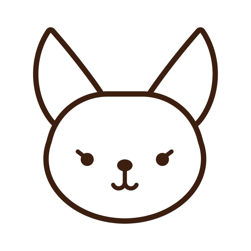 cute rabbit kawaii animal line style vector