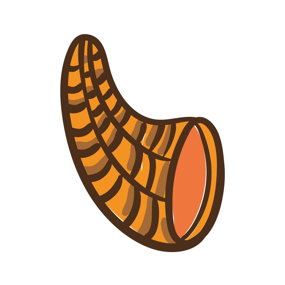 thanksgiving horn decoration hand draw style icon vector