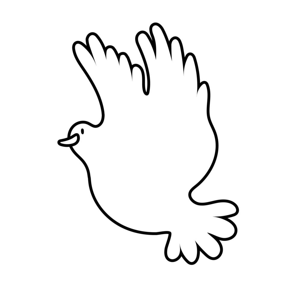 dove bird flying peace line style icon vector