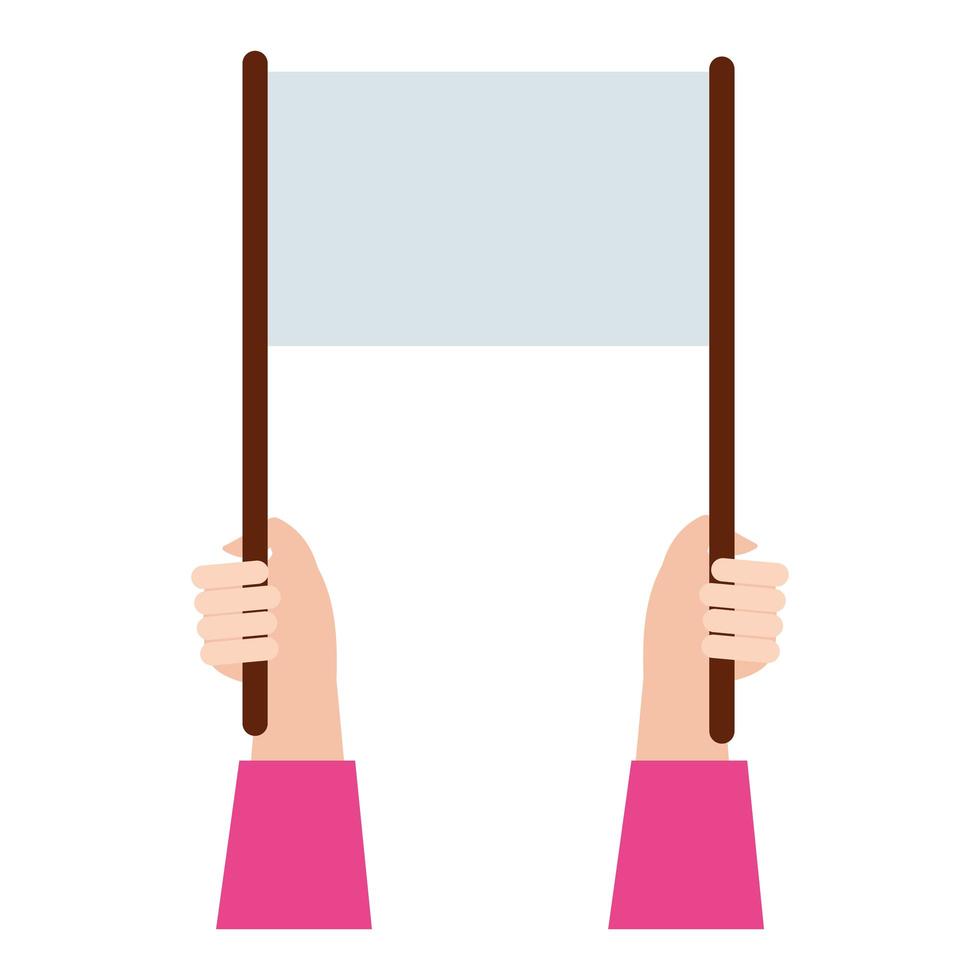 hands lifting protest placard icon vector