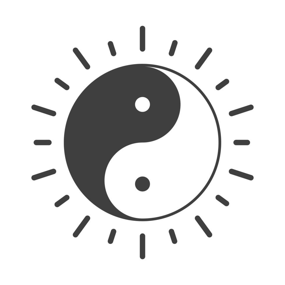 ying yang símbolo de armonía y equilibrio día de los derechos humanos silueta diseño de icono vector