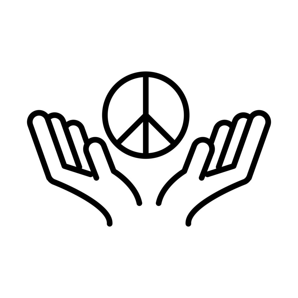 hands giving peace human rights day line icon design vector