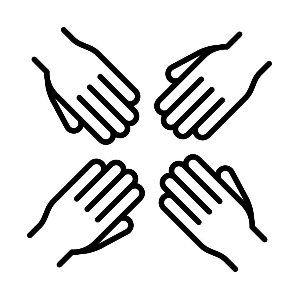 equality people hands human rights day line icon design vector