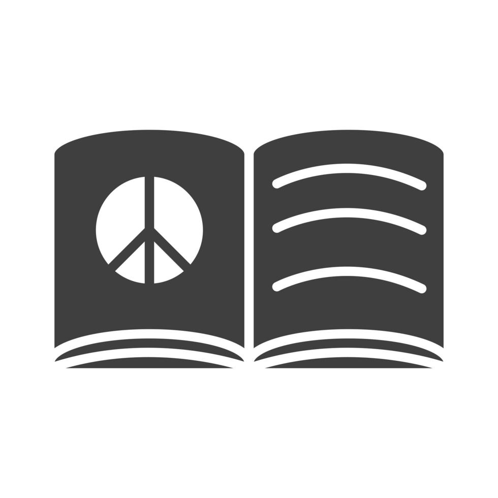 peace book organization human rights day silhouette icon design vector