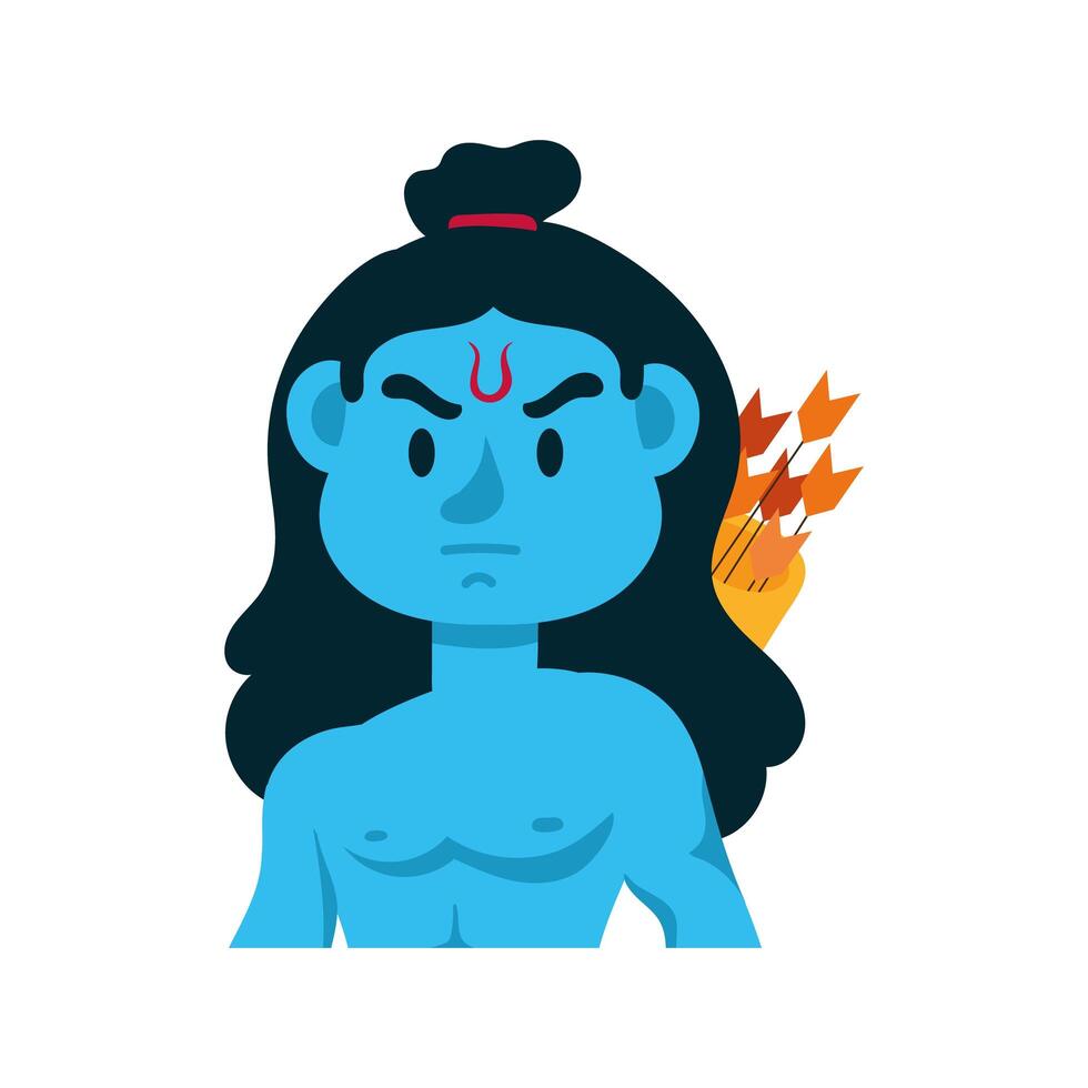 rama god with arch character vector
