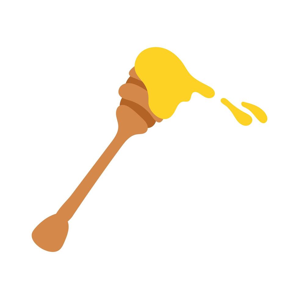 honey in wooden spoon isolated icon vector