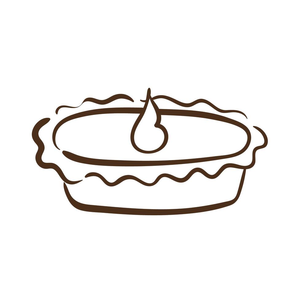 thanksgiving sweet pie delicious line style icon vector