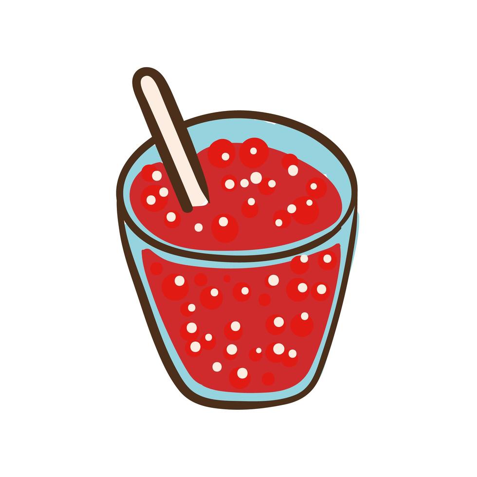 cup with stick hand draw style icon vector
