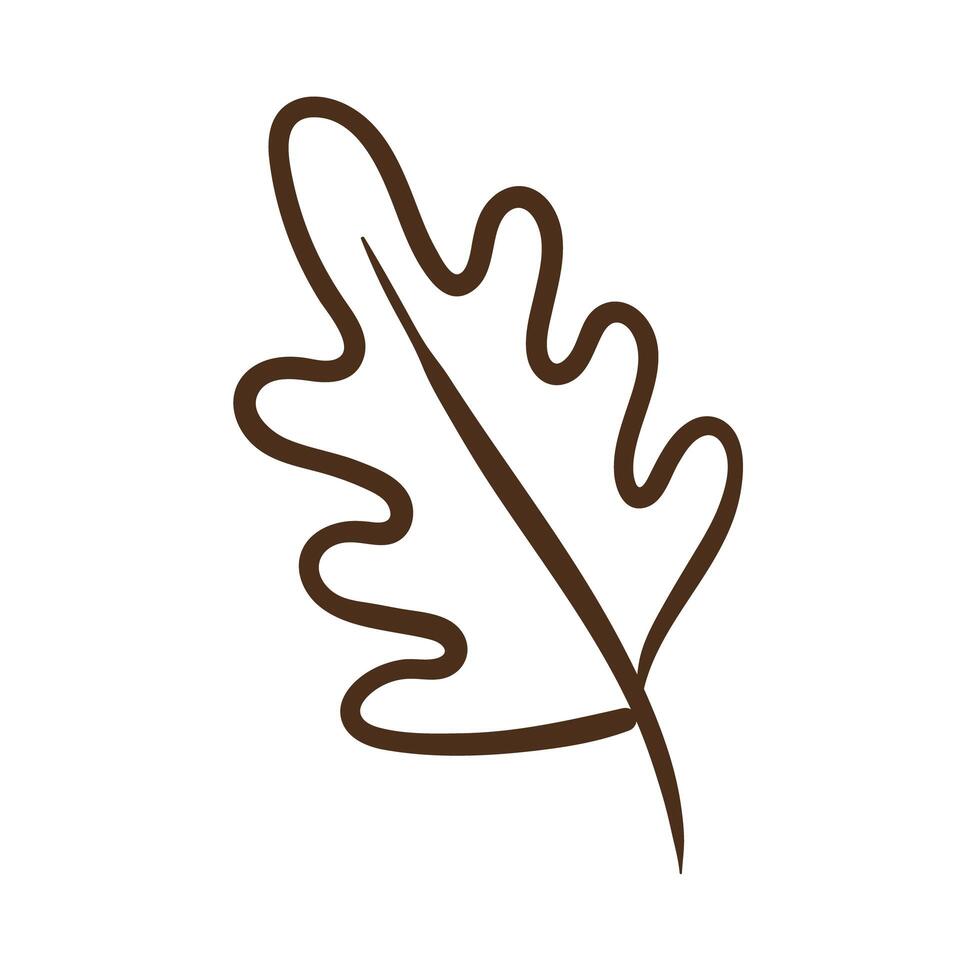 autumn leaf plant line style icon vector