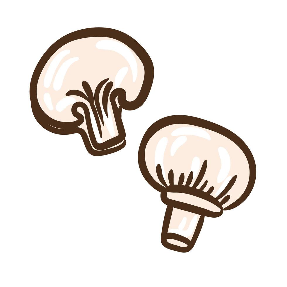 mushroom fungus hand draw style icon vector