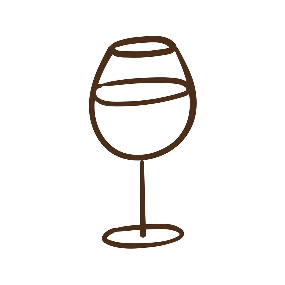 icono de estilo de línea de copa de vino vector