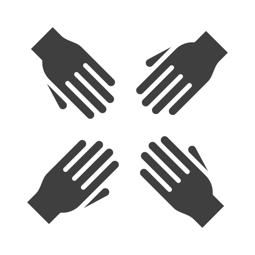 equality people hands human rights day silhouette icon design vector