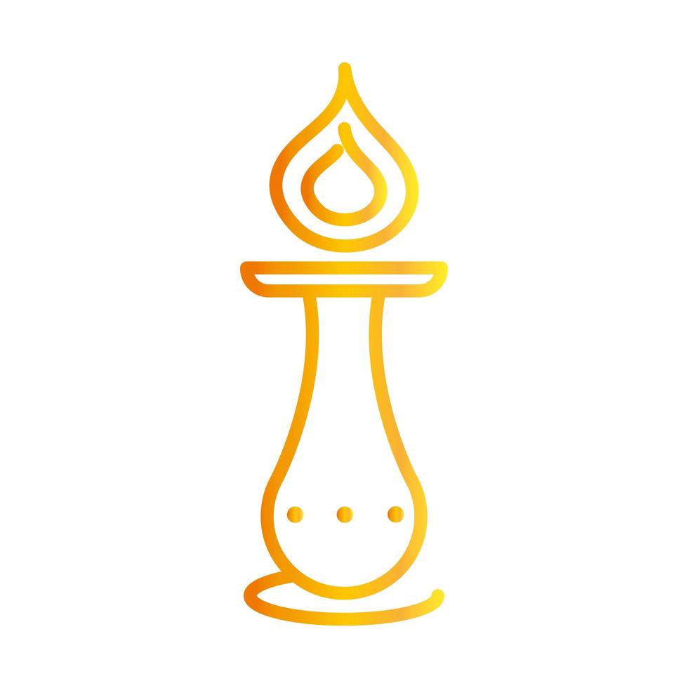 feliz diwali india festival candelabro con llama de vela deepavali religión evento gradiente estilo icono vector