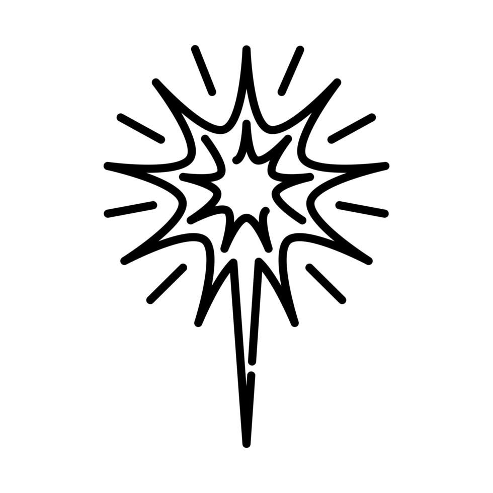 vector de icono de estilo de línea de decoración de resplandor de luz brillante lineal
