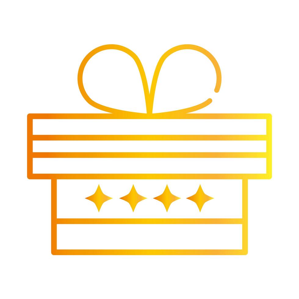 caja de regalo sorpresa decoracion celebración gradiente estilo icono vector