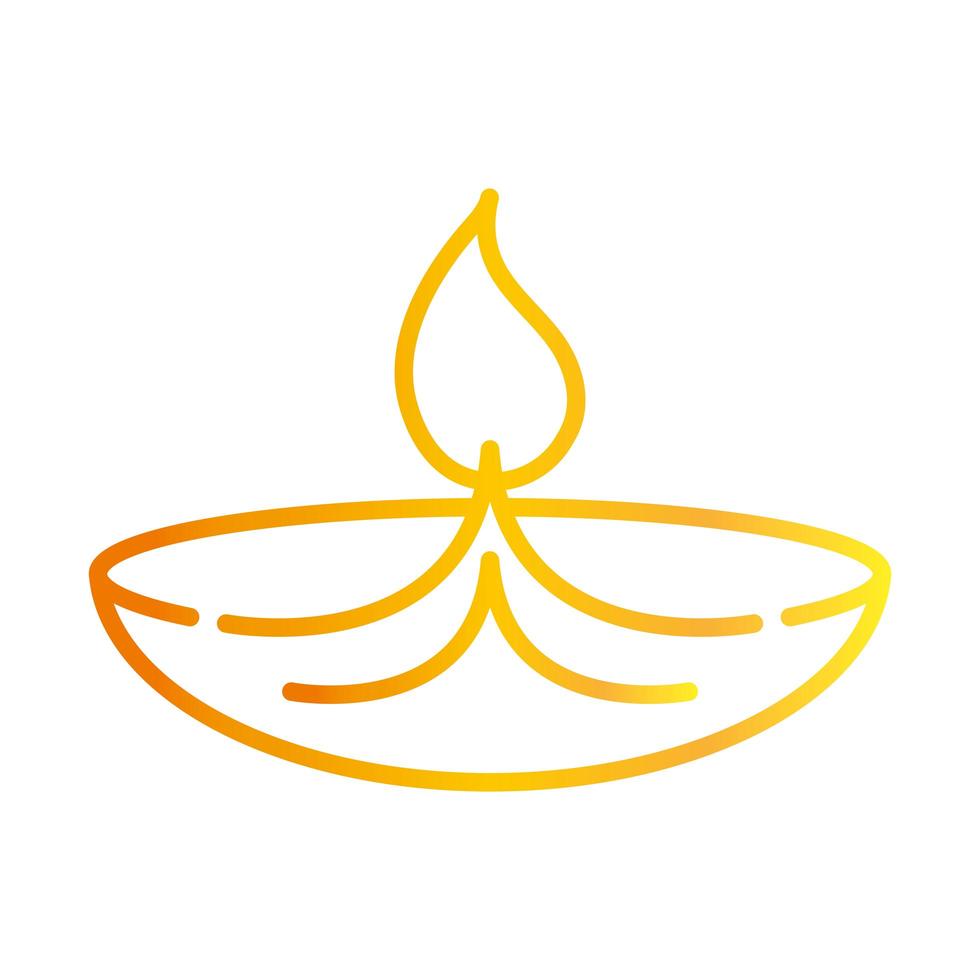 feliz diwali india festival tradicional diya lámpara vela deepavali religión evento gradiente estilo icono vector