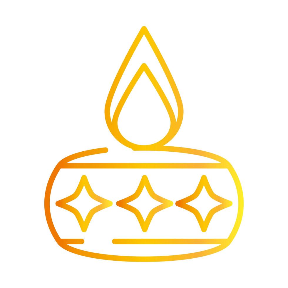 feliz diwali india festival lámpara con velas y estrellas decoración deepavali religión evento gradiente estilo icono vector