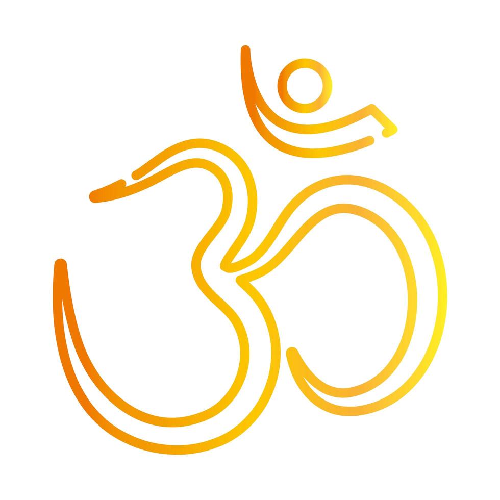 hindu typography traditional culture gradient style icon vector